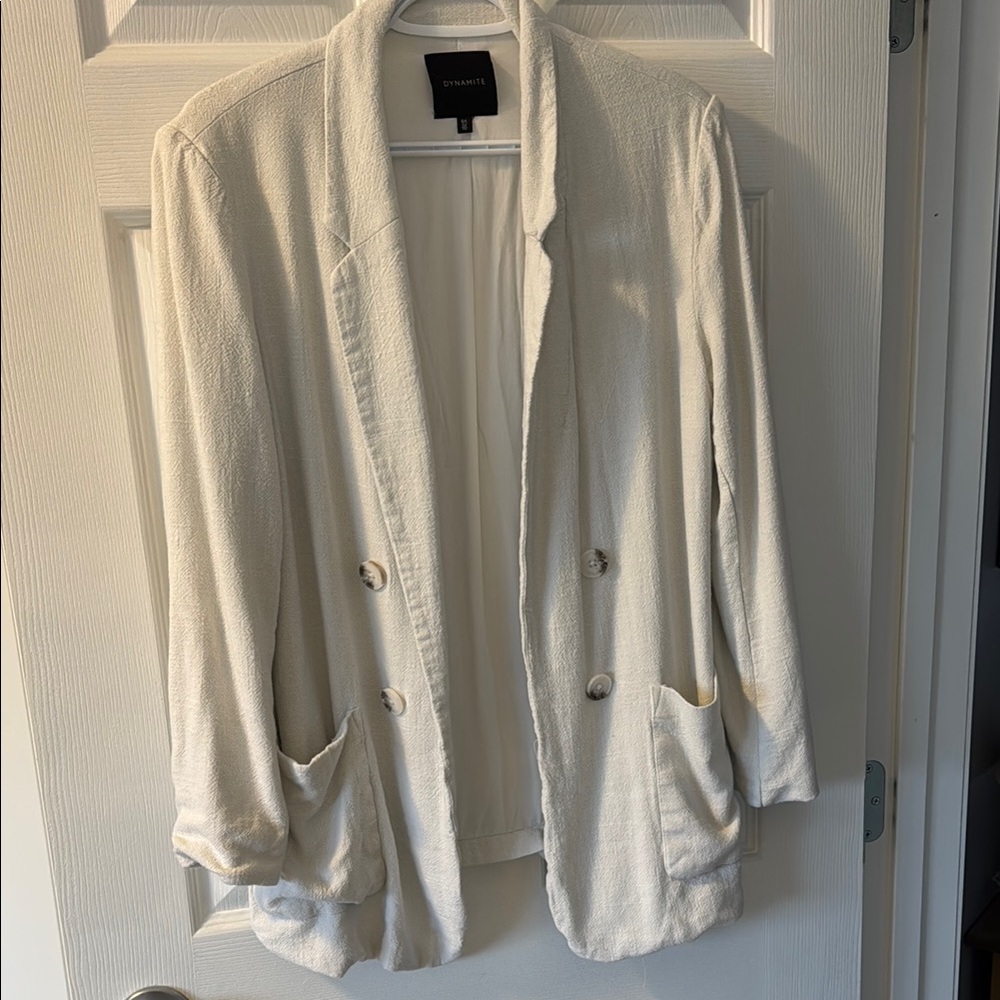 Women's Double-Breasted Jacket - Cream